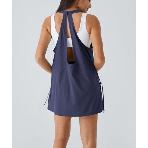 Halara Breezeful Backless Drawstring 2-Piece Active Dress Sz XS Blue Quick Dry - Picture 7 of 16